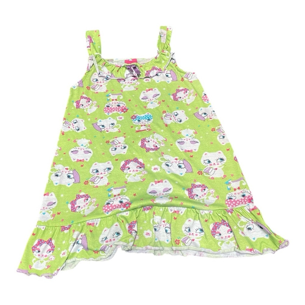 Kids Green Cat Print Pajamas